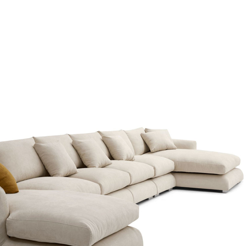 Valyou Furniture Contemporary Feathers U Shape Sectional Sofa with